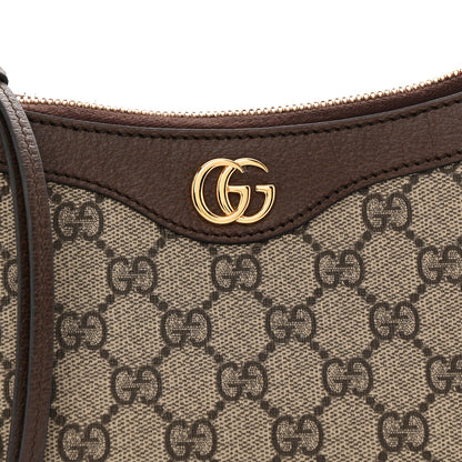 Gucci GG Supreme Monogram Textured Dollar Calfskin Small Ophidia Hobo Beige Ebony New Acero 8 of 11