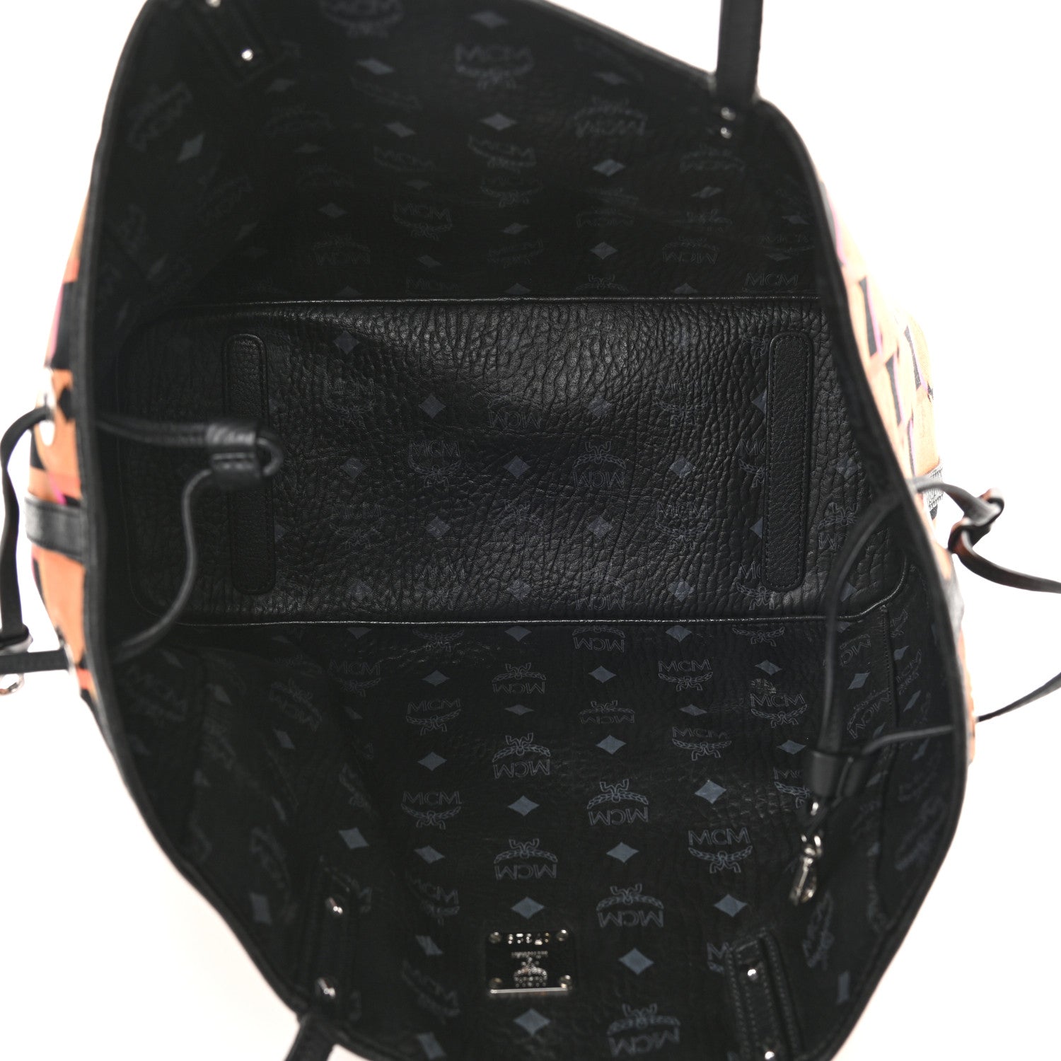 MCM Visetos Medium Reversible Shopping Tote Black 9 of 16