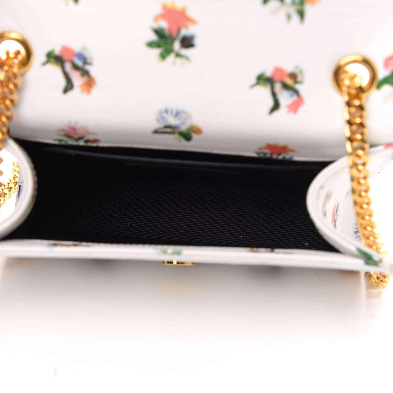 Saint Laurent Calfskin Prairie Flower Printed Medium Classic Monogram Kate Satchel White 5 of 9