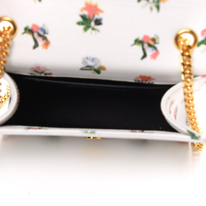 Saint Laurent Calfskin Prairie Flower Printed Medium Classic Monogram Kate Satchel White 5 of 9
