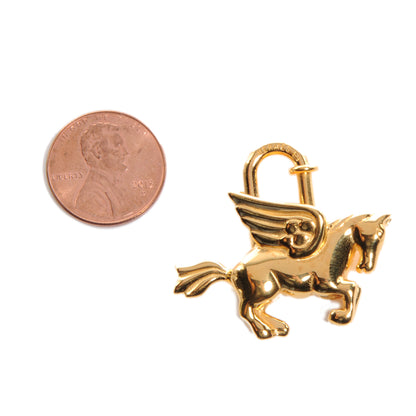 Hermes Pegasus Lock Cadena Charm Gold Plated 2 of 5