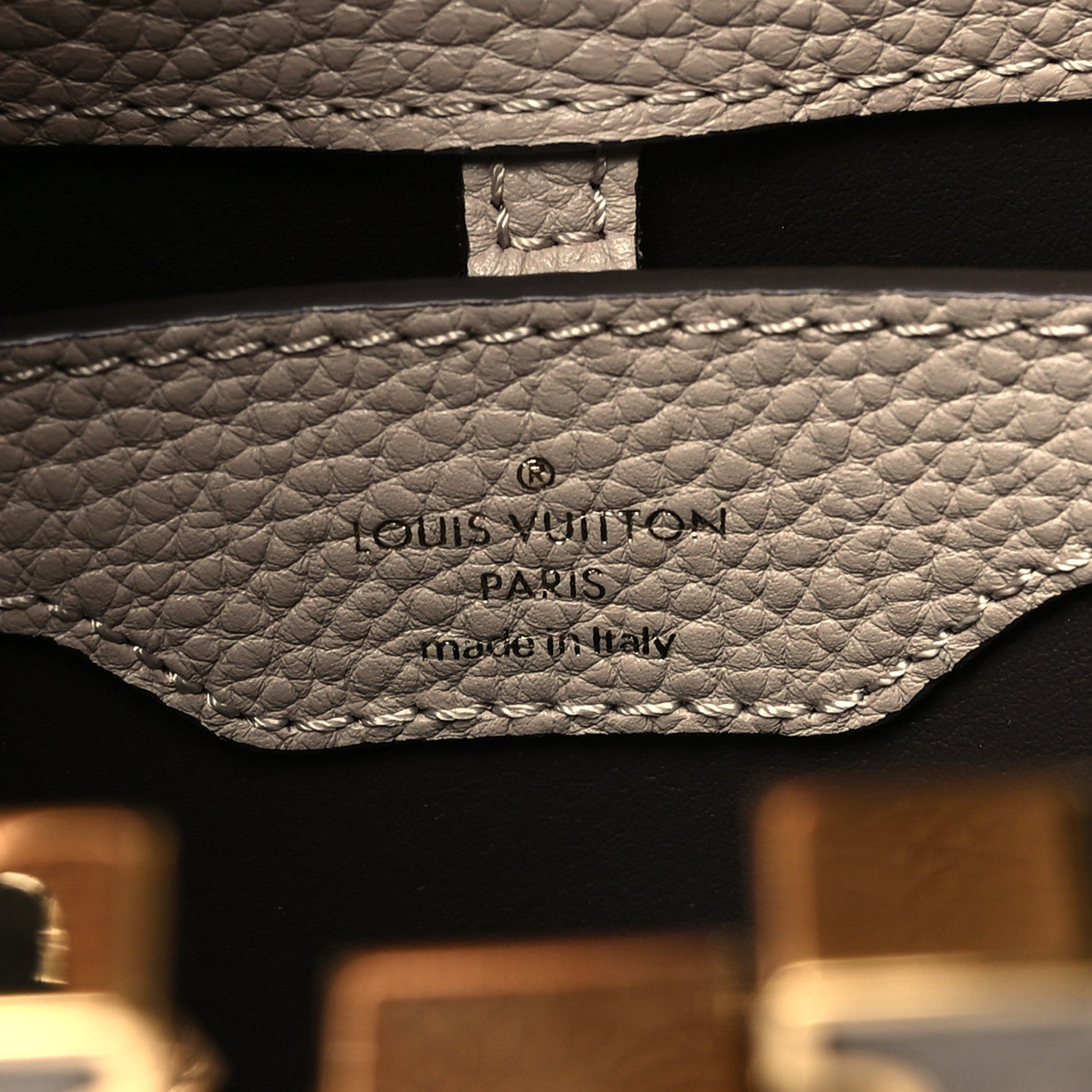 Louis Vuitton Taurillon Capucines BB Galet 6 of 9