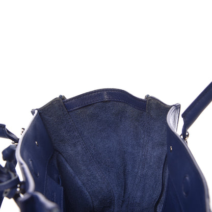Balenciaga Calfskin Papier Mini A4 Zip Around Tote Bleu Mineral 8 of 9
