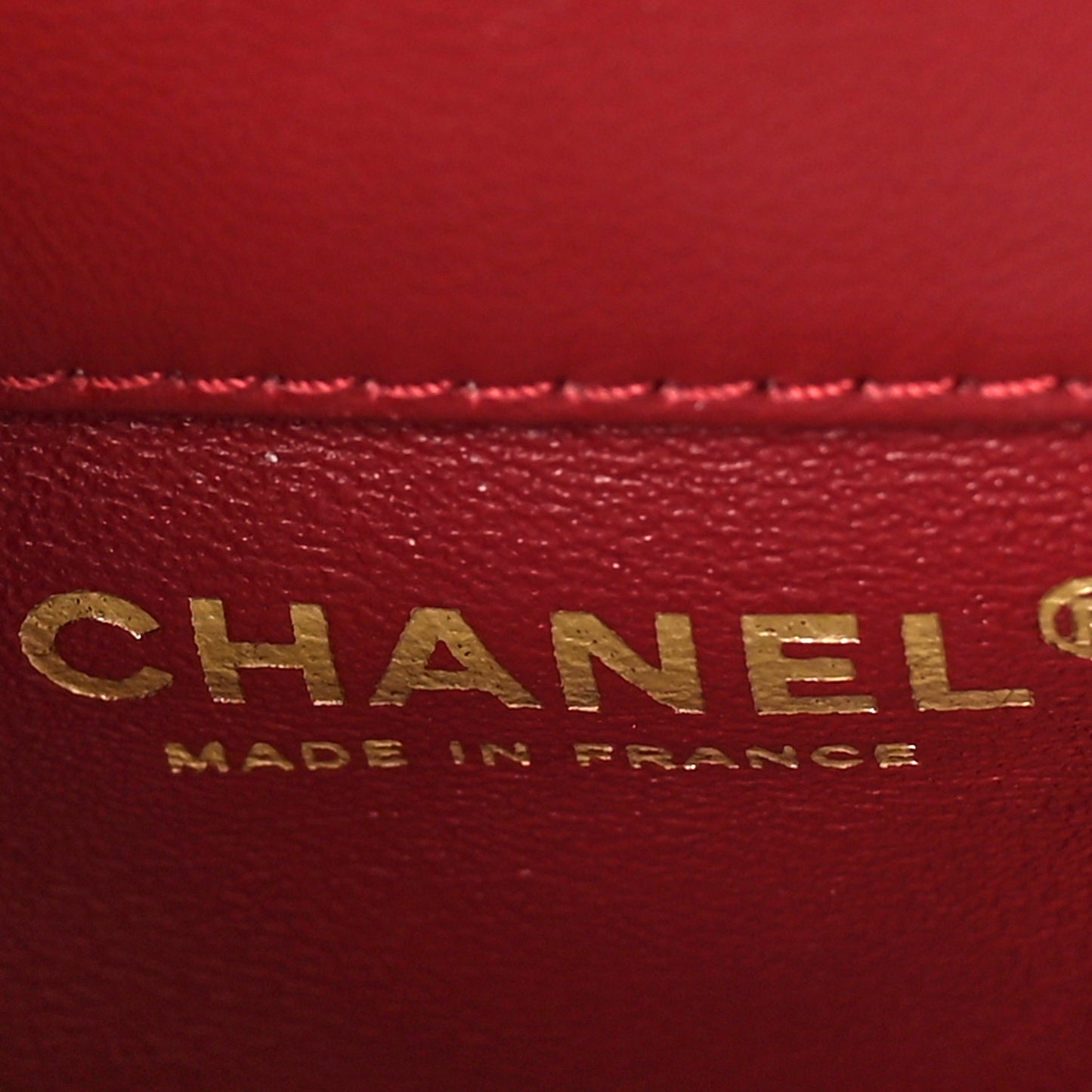 Lambskin Quilted Wood Mini Coco Handle Flap Red