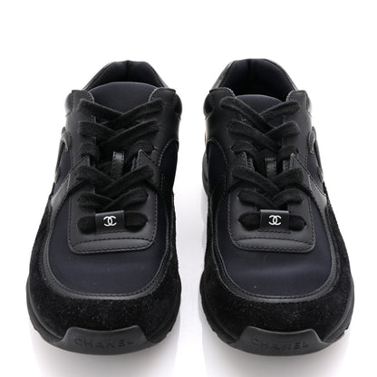 Chanel Lambskin Fabric CC Uniform Sneakers 39 Black 3 of 8