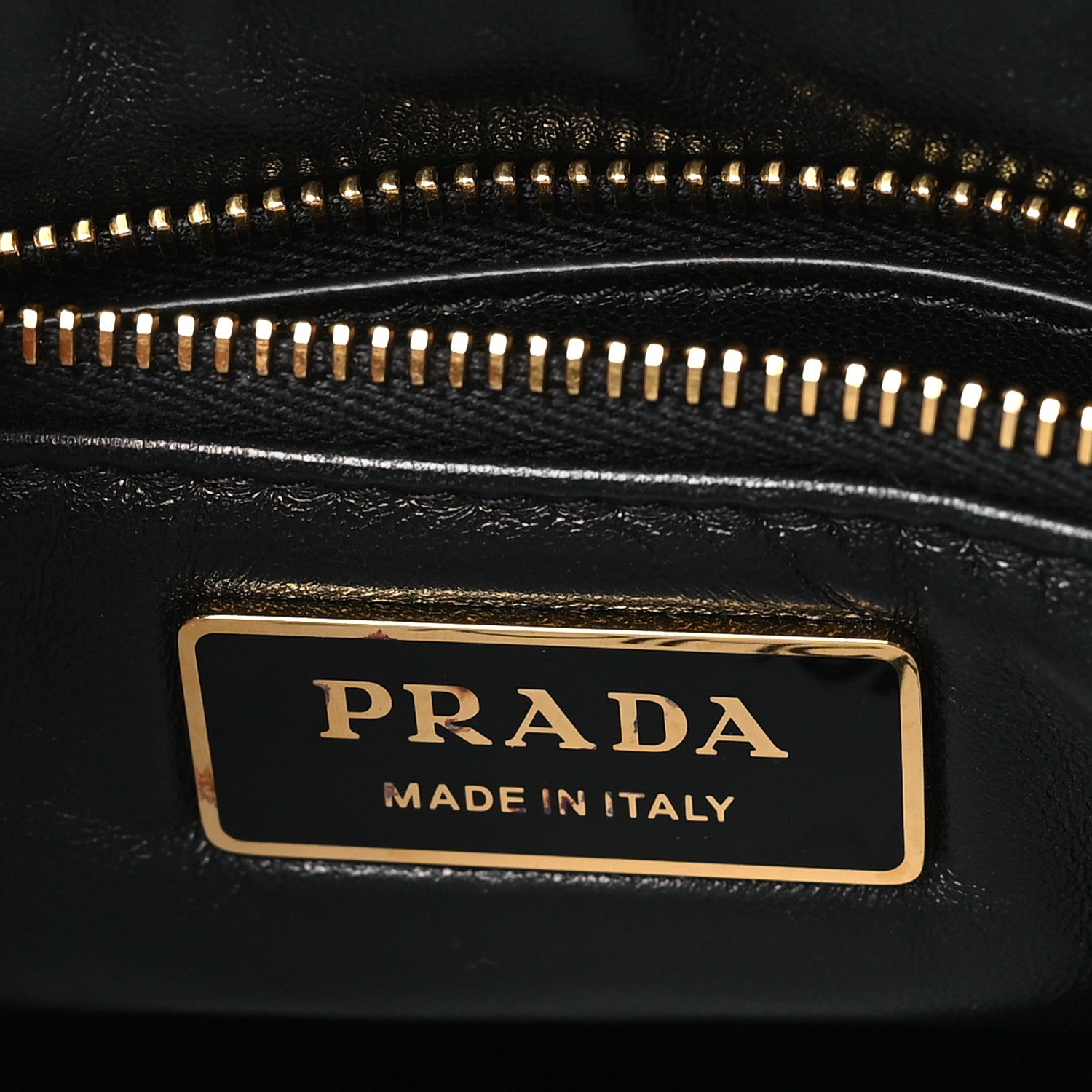 Prada Nappa Soft Padded Logo Embossed Triangle Quilted Small Shoulder Bag Black 6 of 10