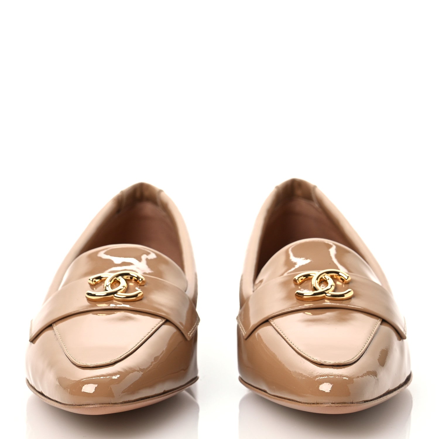 Chanel Patent Calfskin CC Loafers 36.5 Brown 2 of 10