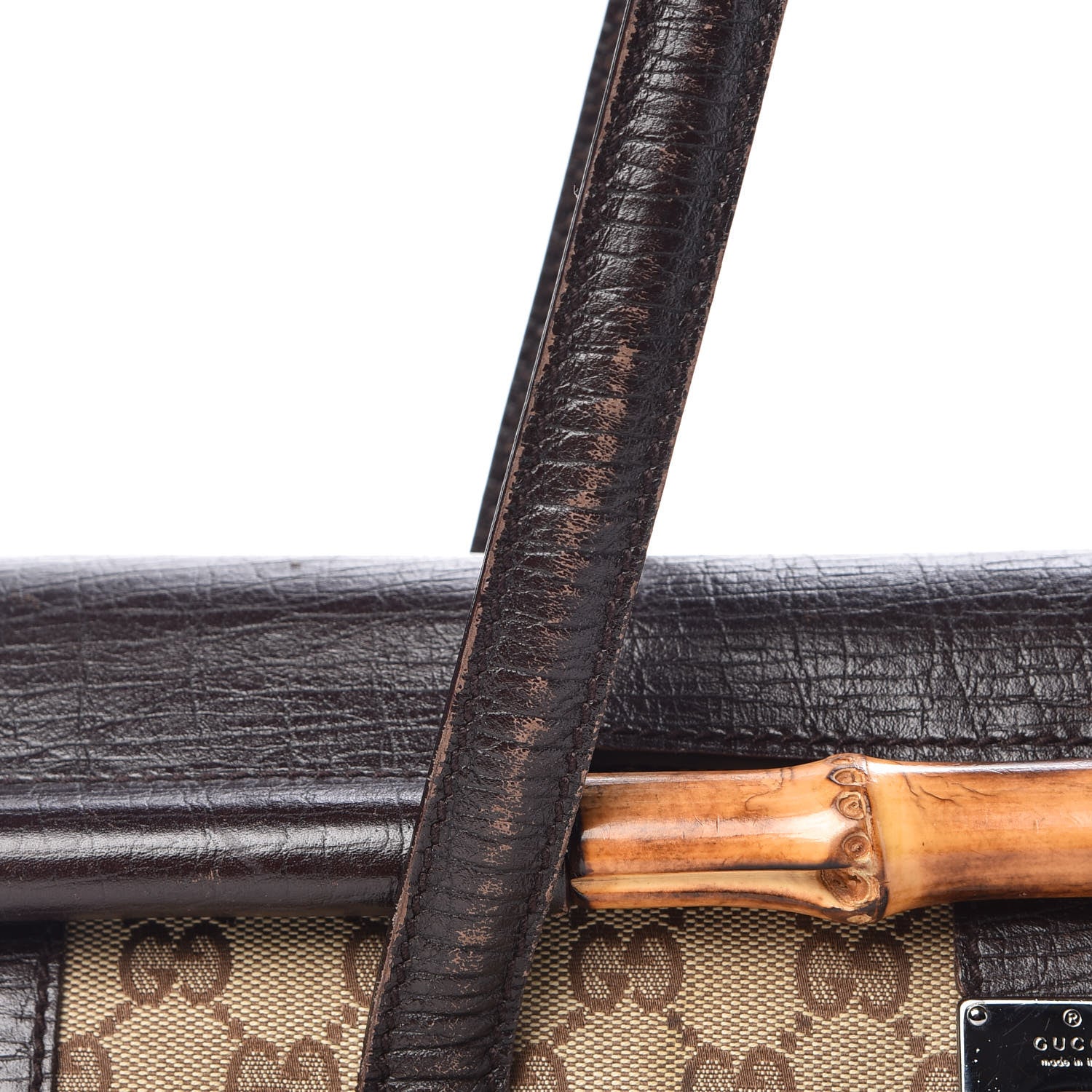 Gucci Monogram Bamboo Bullet Bag Dark Brown 17 of 19