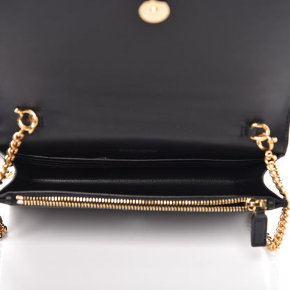 Saint Laurent Smooth Calfskin Classic Monogram Kate Tassel Chain Wallet Black 6 of 9