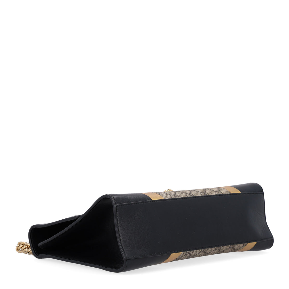 Calfskin GG Supreme Monogram Medium Padlock Shoulder Bag Black Gold