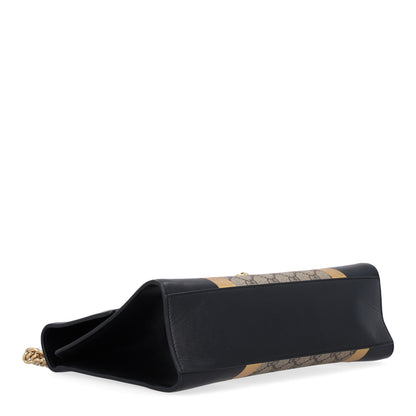 Gucci Calfskin GG Supreme Monogram Medium Padlock Shoulder Bag Black Gold 3 of 11