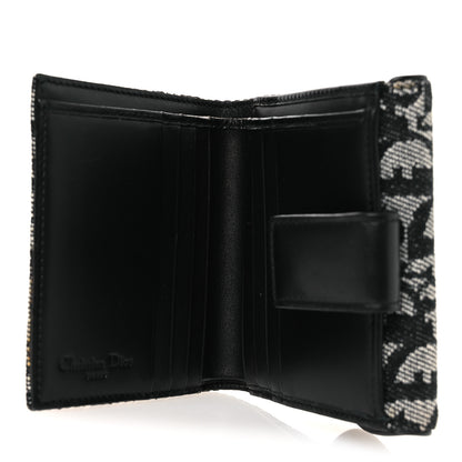 Christian Dior Monogram Compact Saddle Wallet Black 5 of 8