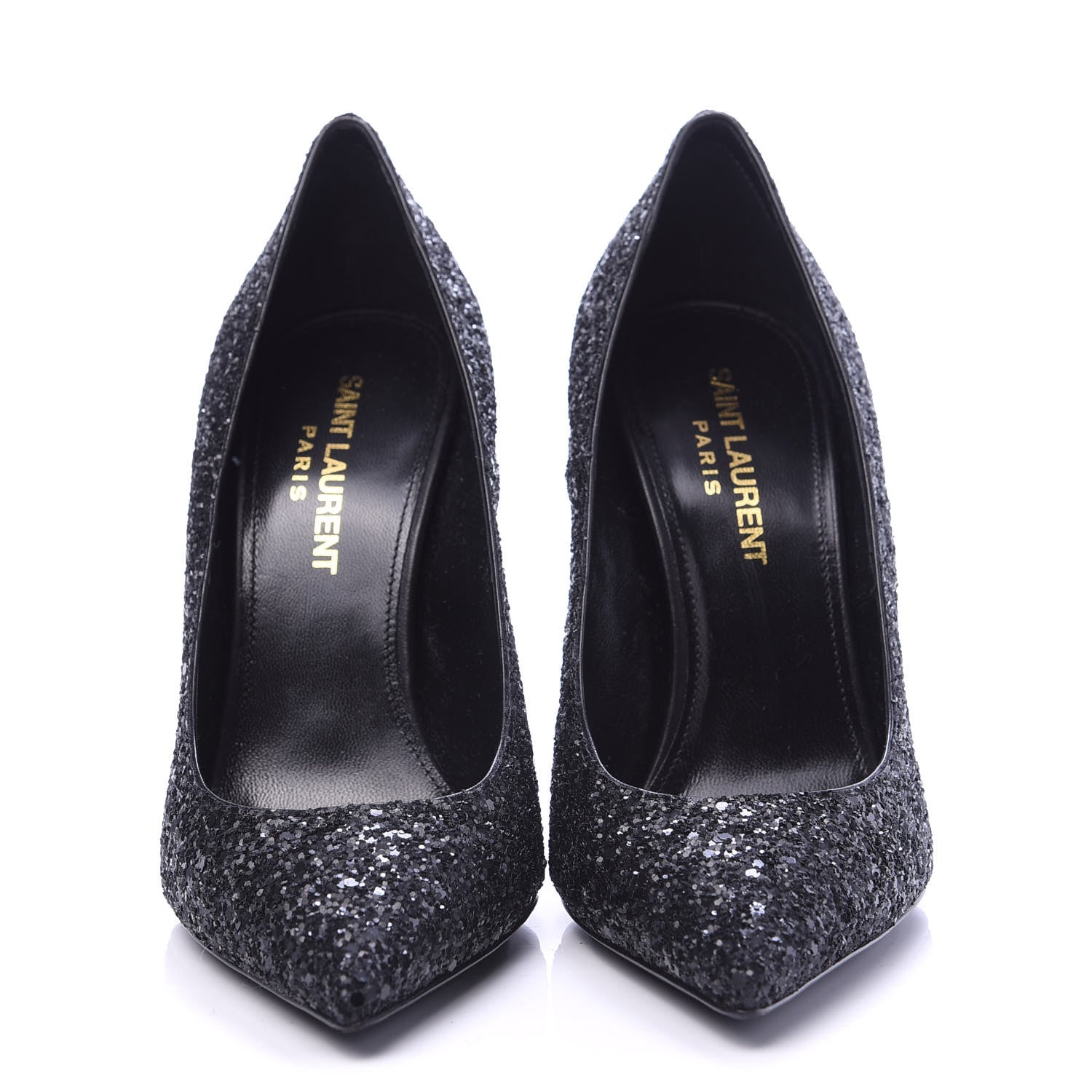 Saint Laurent Glitter Opyum 100 Pumps 35 Black 2 of 9