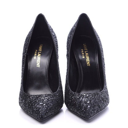 Saint Laurent Glitter Opyum 100 Pumps 35 Black 2 of 9