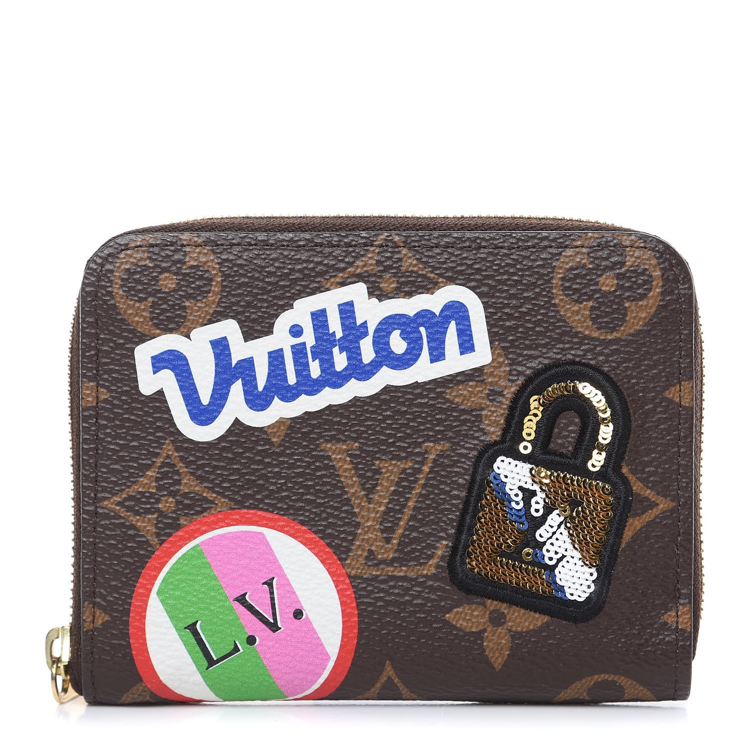 Louis Vuitton Monogram Travel Stickers Zippy Coin Purse 1 of 7