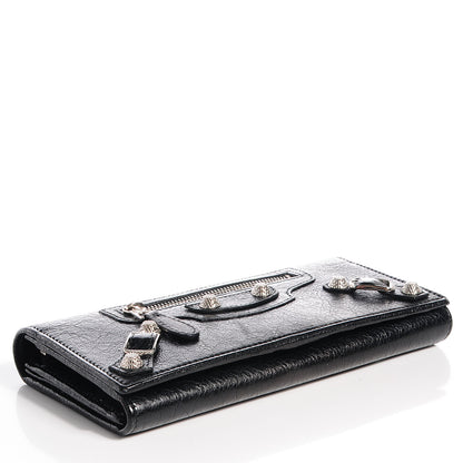 Balenciaga Agneau Giant 12 Silver Hardware Money Wallet Black 4 of 10