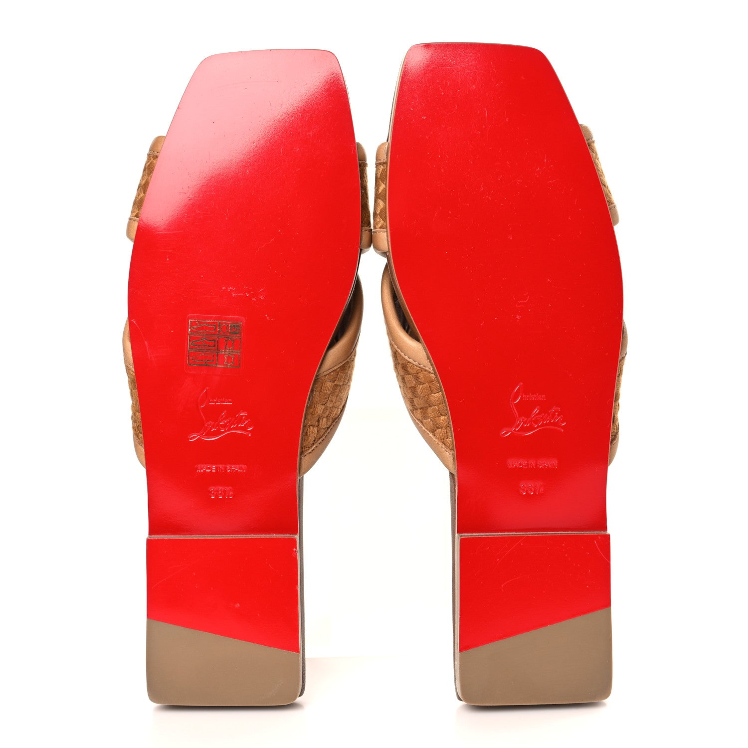 Christian Louboutin Calfskin Crossimule Flat Slide Sandals 38.5 Cuoio 5 of 7