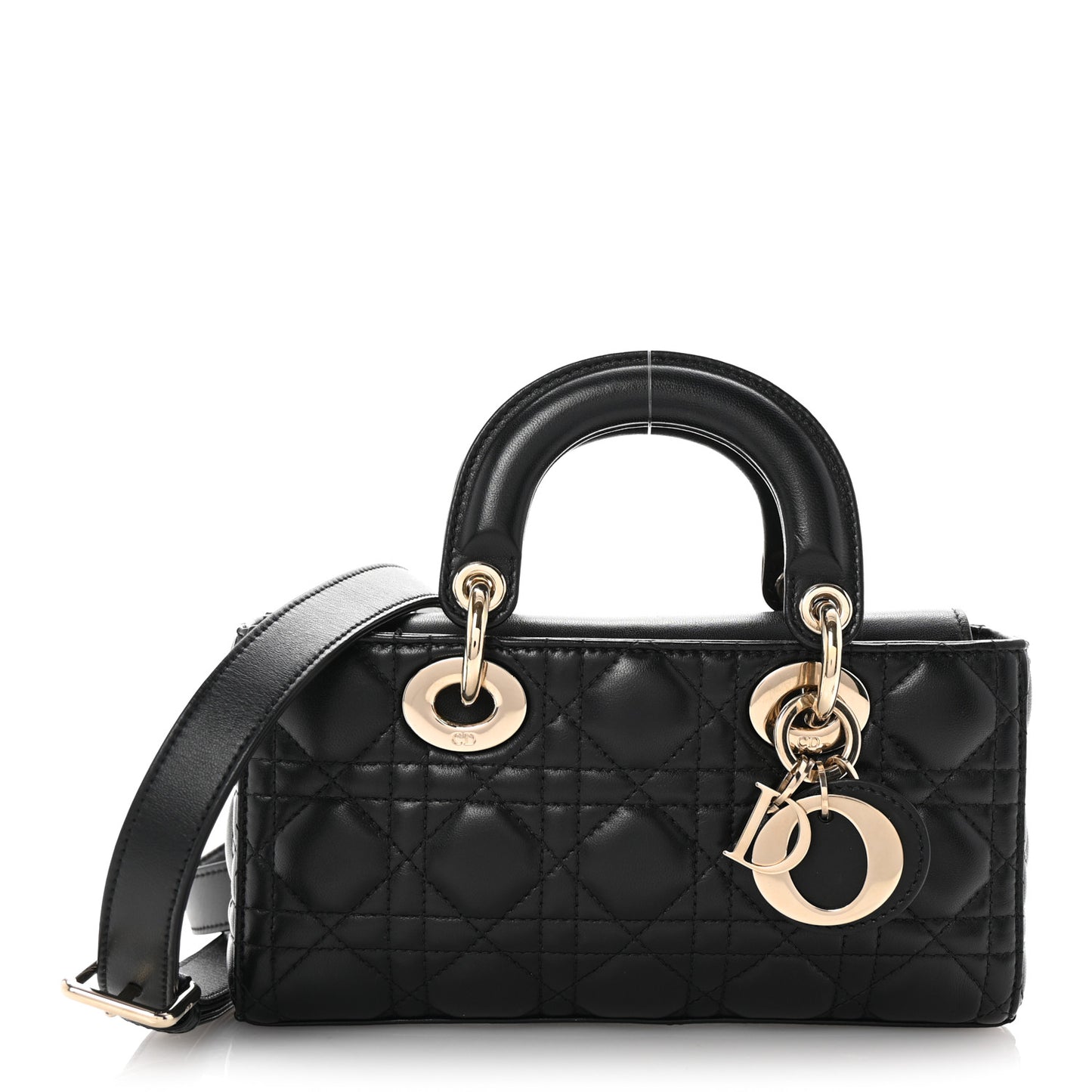 Lambskin Cannage Small Lady D-Joy Black