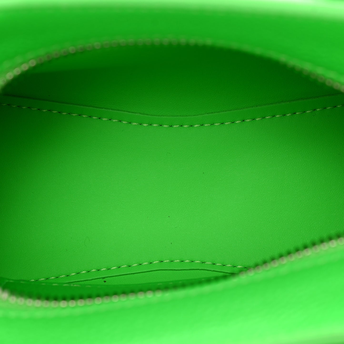 Grained Calfskin Neo Classic Silver Hardware Nano City Crossbody Fluo Green