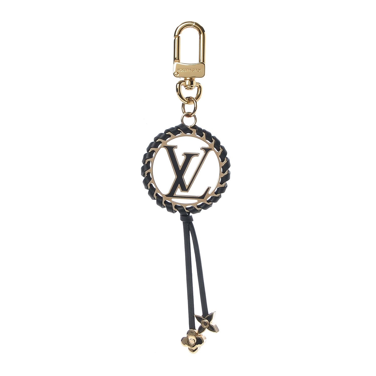Louis Vuitton Metal Lambskin Enamel Very Bag Charm Key Holder Black 1 of 3