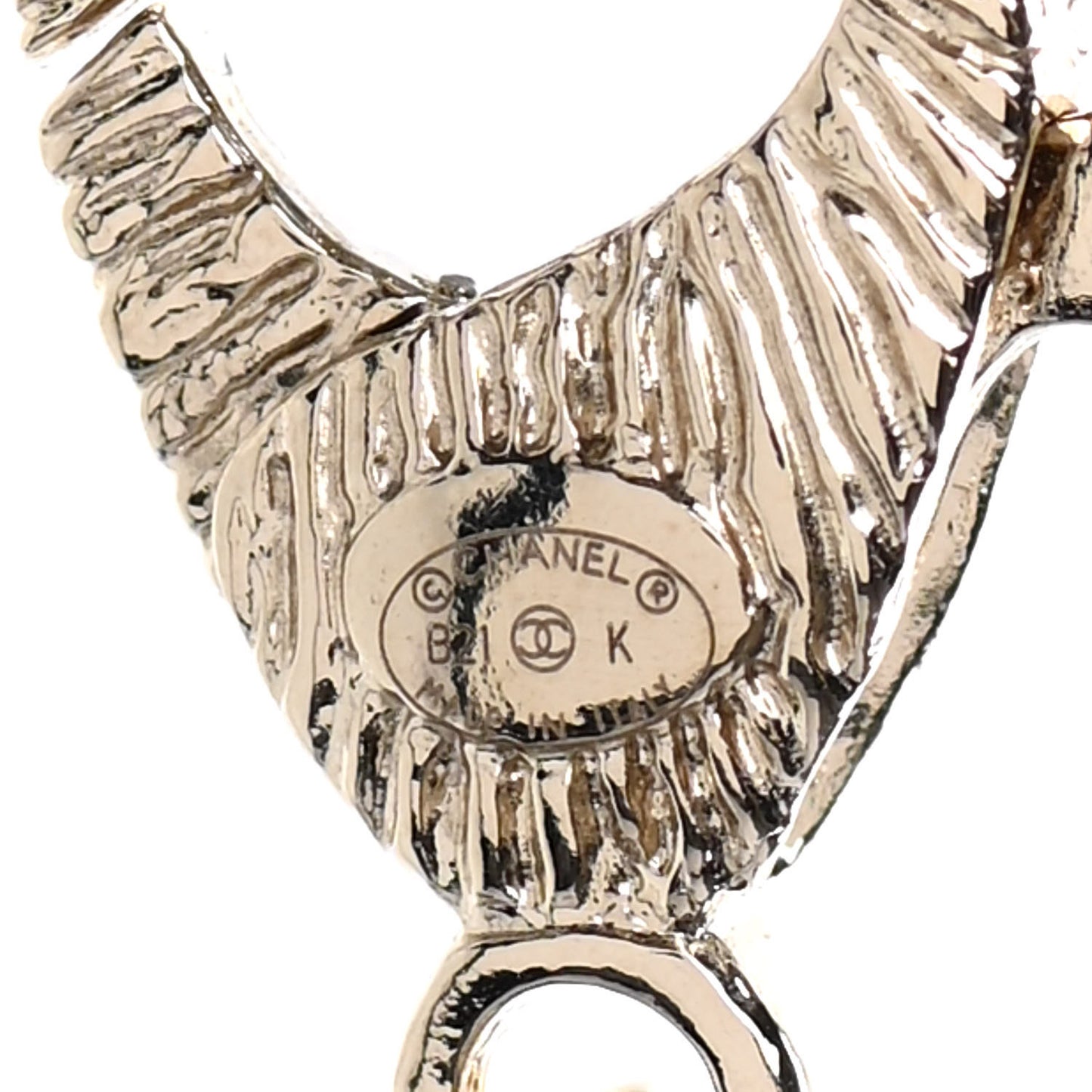 Pearl Crystal Lambskin CC Choker Gold Black