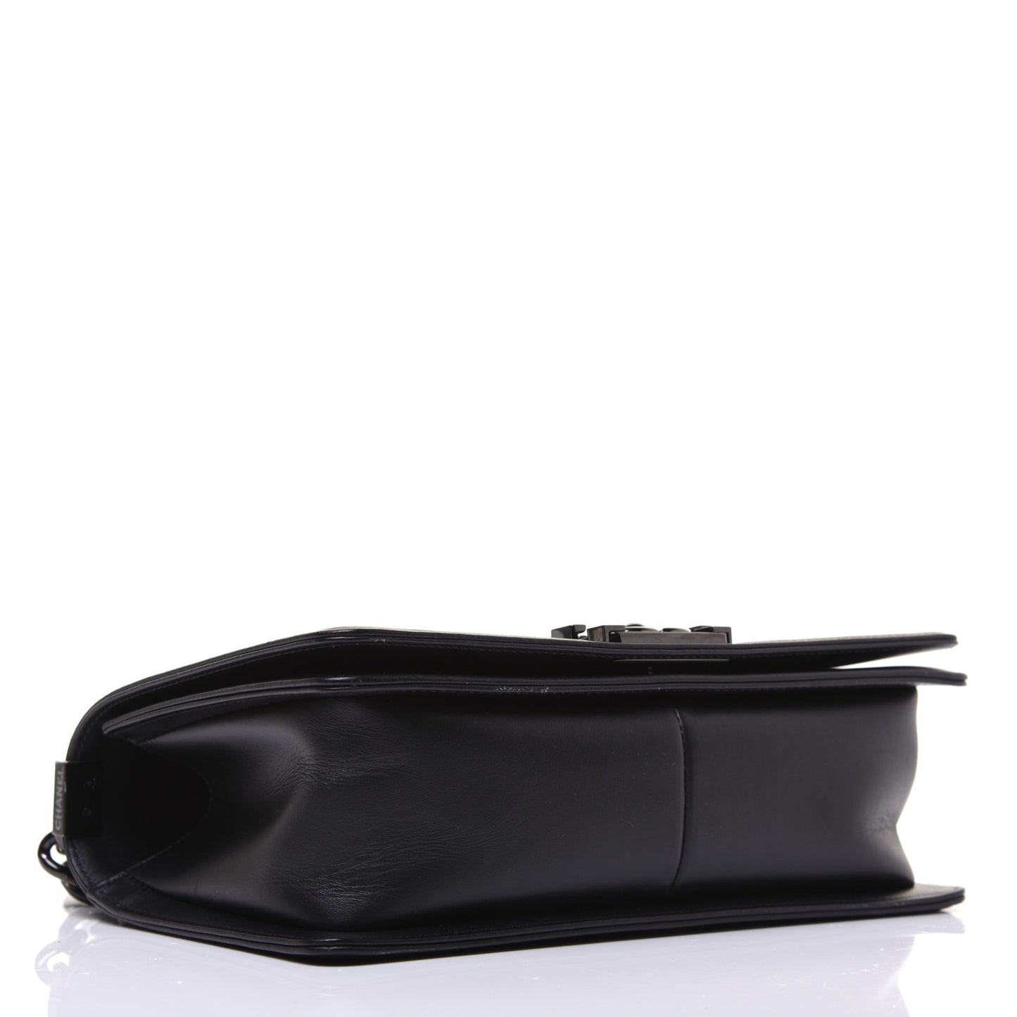 Calfskin Painted Chevron Embossed Medium Boy Flap Black