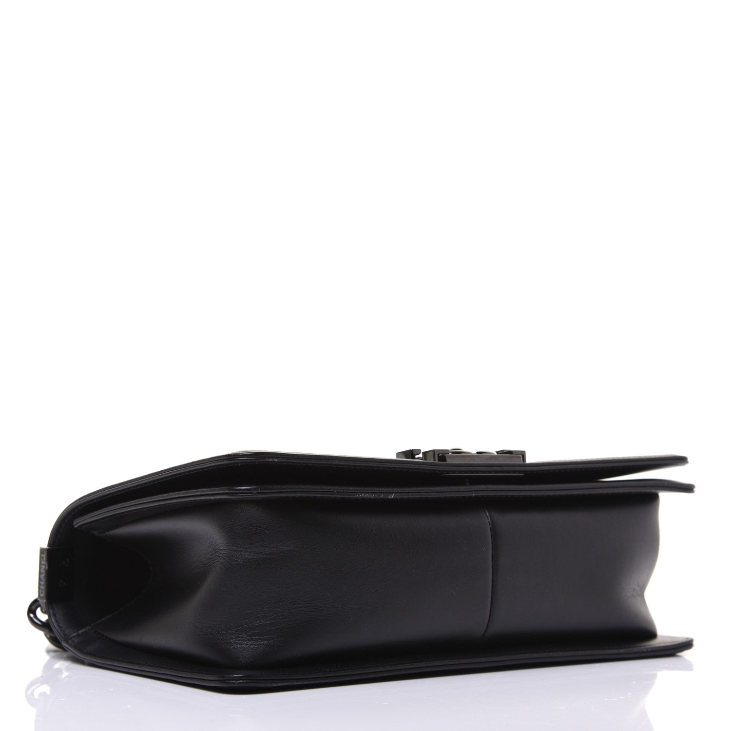 Chanel Calfskin Painted Chevron Embossed Medium Boy Flap Black 4 of 24