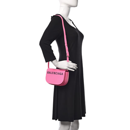Balenciaga Signature Grained Calfskin Logo Ville Day Bag Acid Pink Black 2 of 9