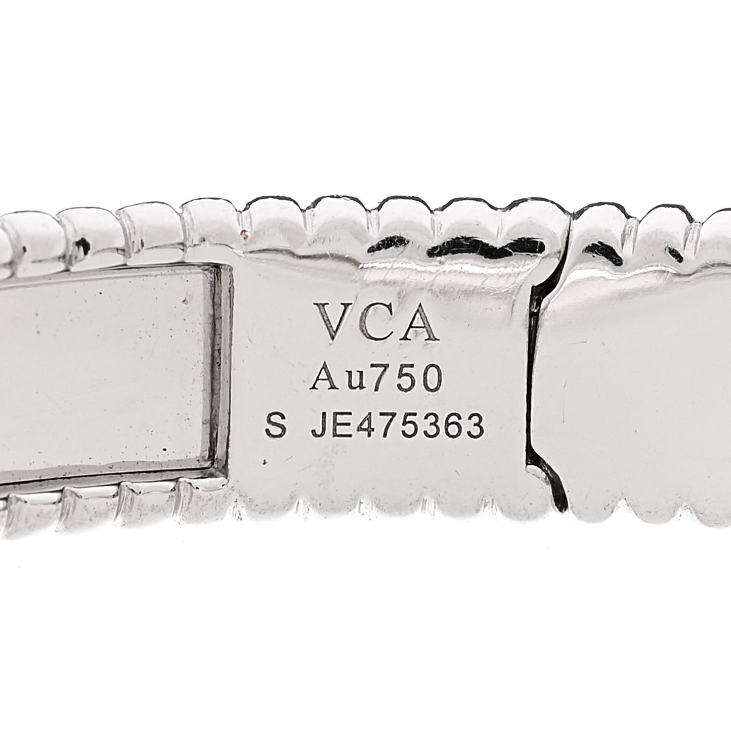 18K White Gold Perlee Signature Bangle Bracelet S