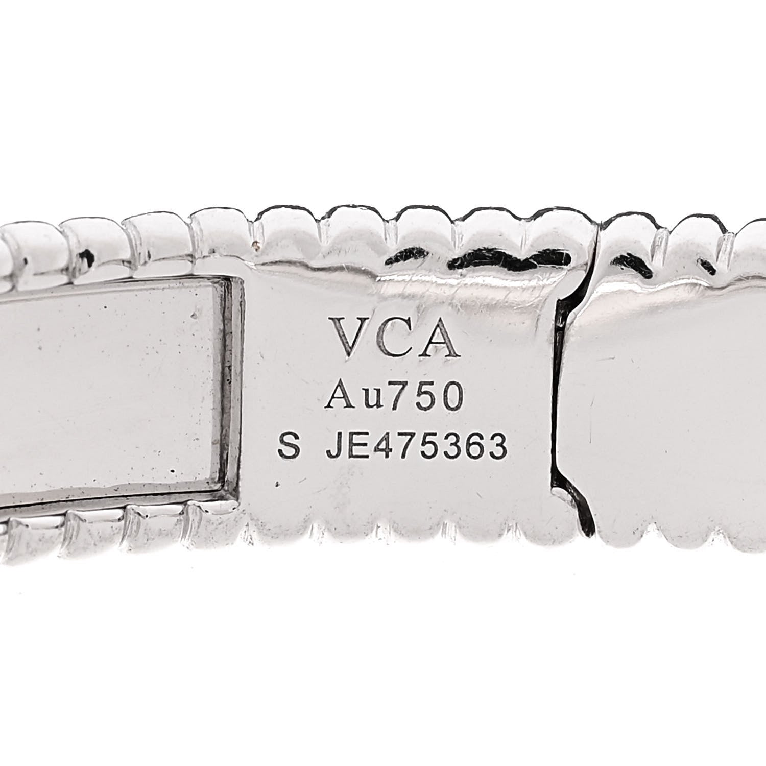 Van Cleef & Arpels 18K White Gold Perlee Signature Bangle Bracelet S 3 of 3