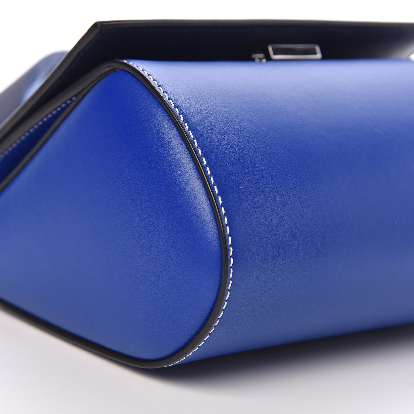 Calfskin Mini Pandora Box Logo Strap Crossbody Bag Moroccan Blue