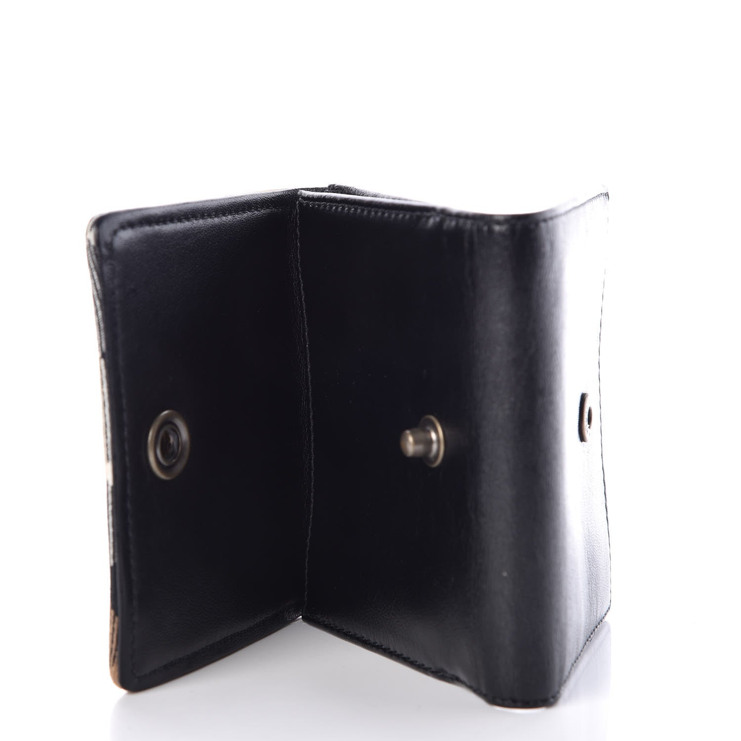 Burberry Calfskin Nova Check Compact Wallet Black 6 of 8