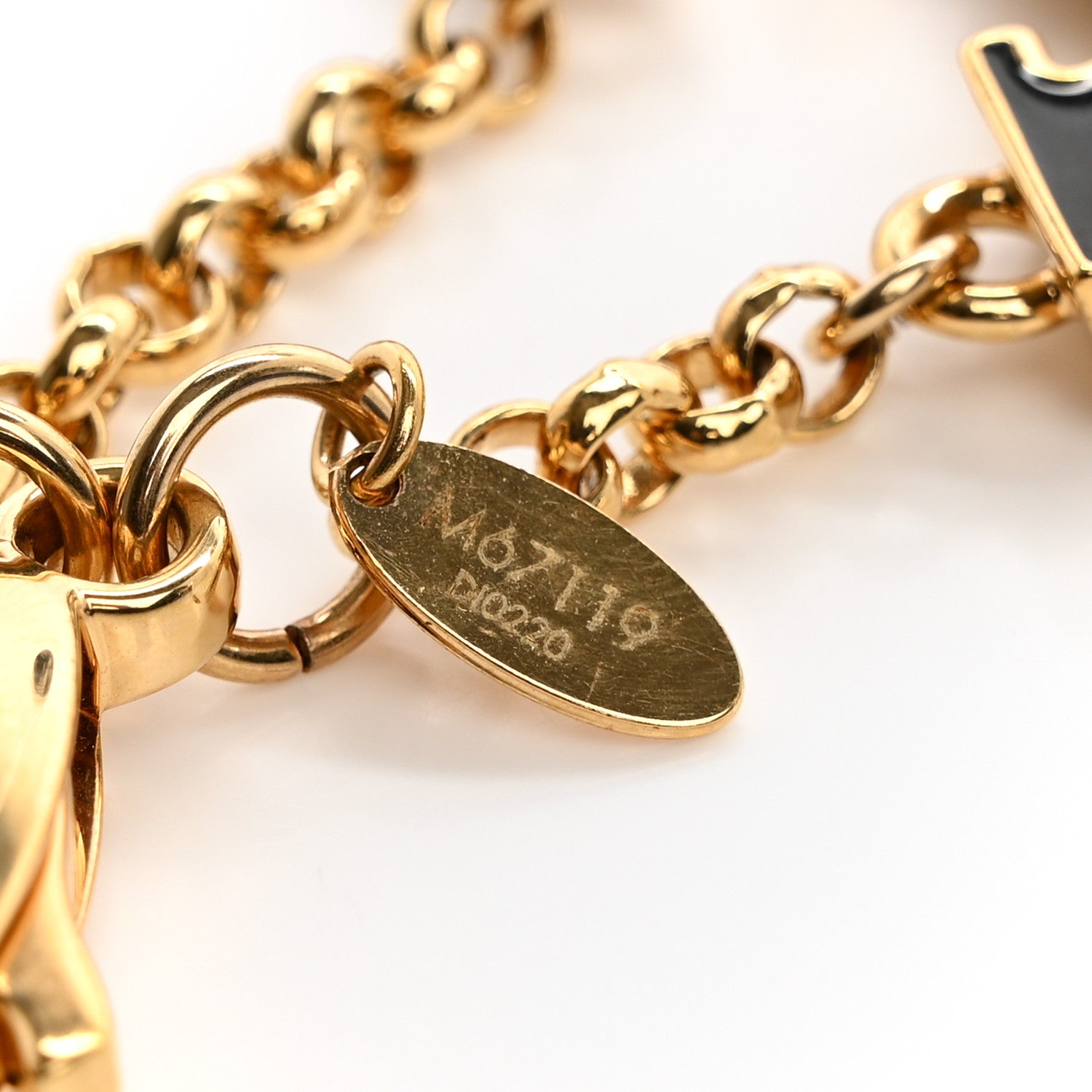 Louis Vuitton Metal Enamel Fleur De Monogram Bag Charm Dore 4 of 6