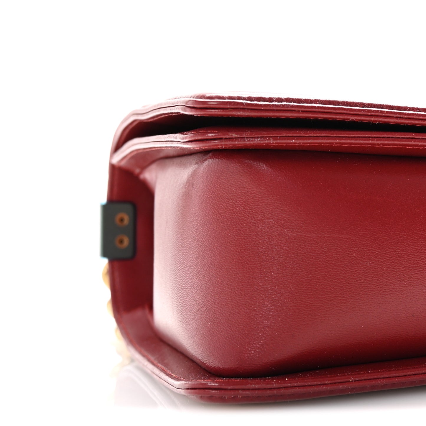 Lambskin Quilted New Medium Boy Flap Dark Red