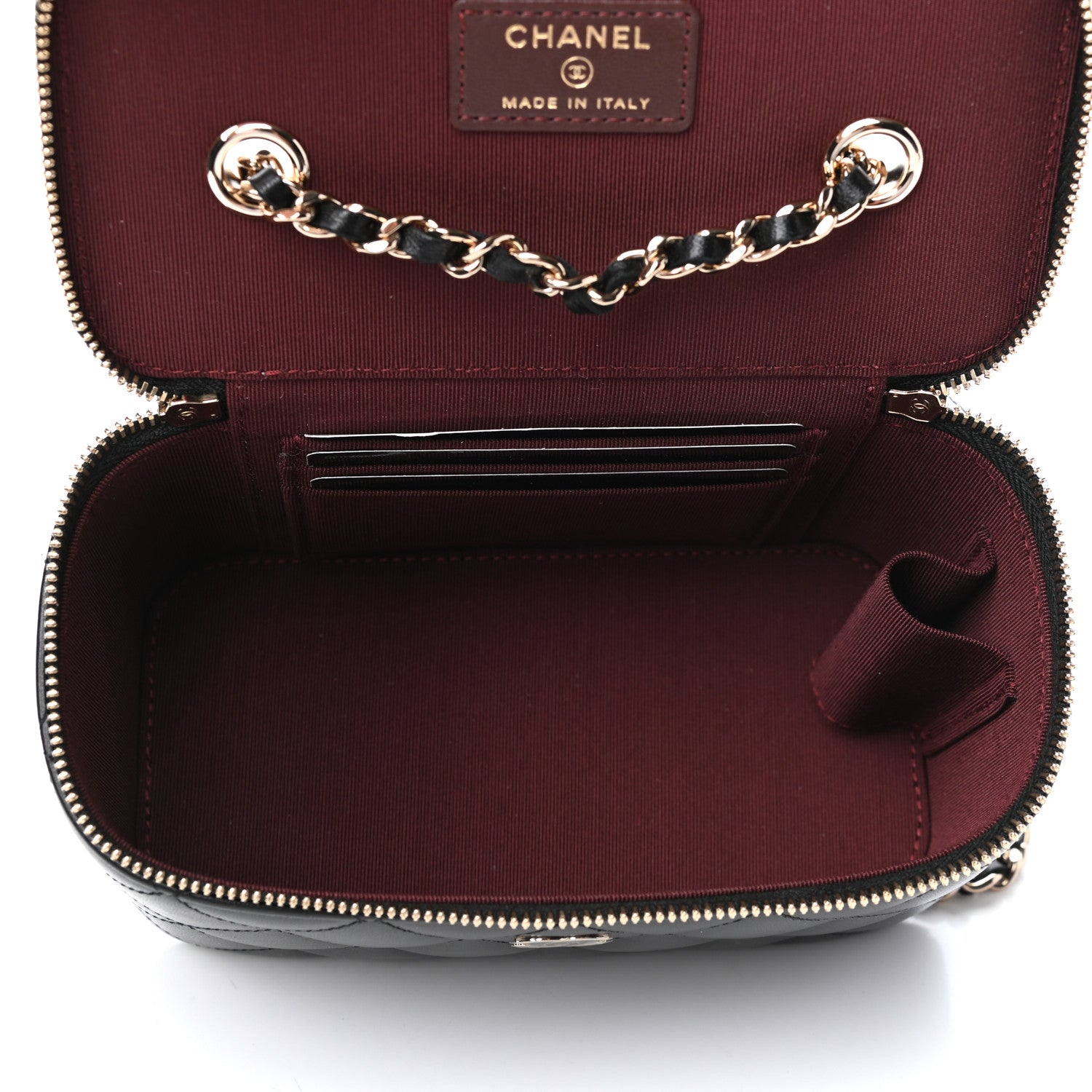 Chanel Lambskin Quilted Small Vanity Case With Chain Black 5 of 10