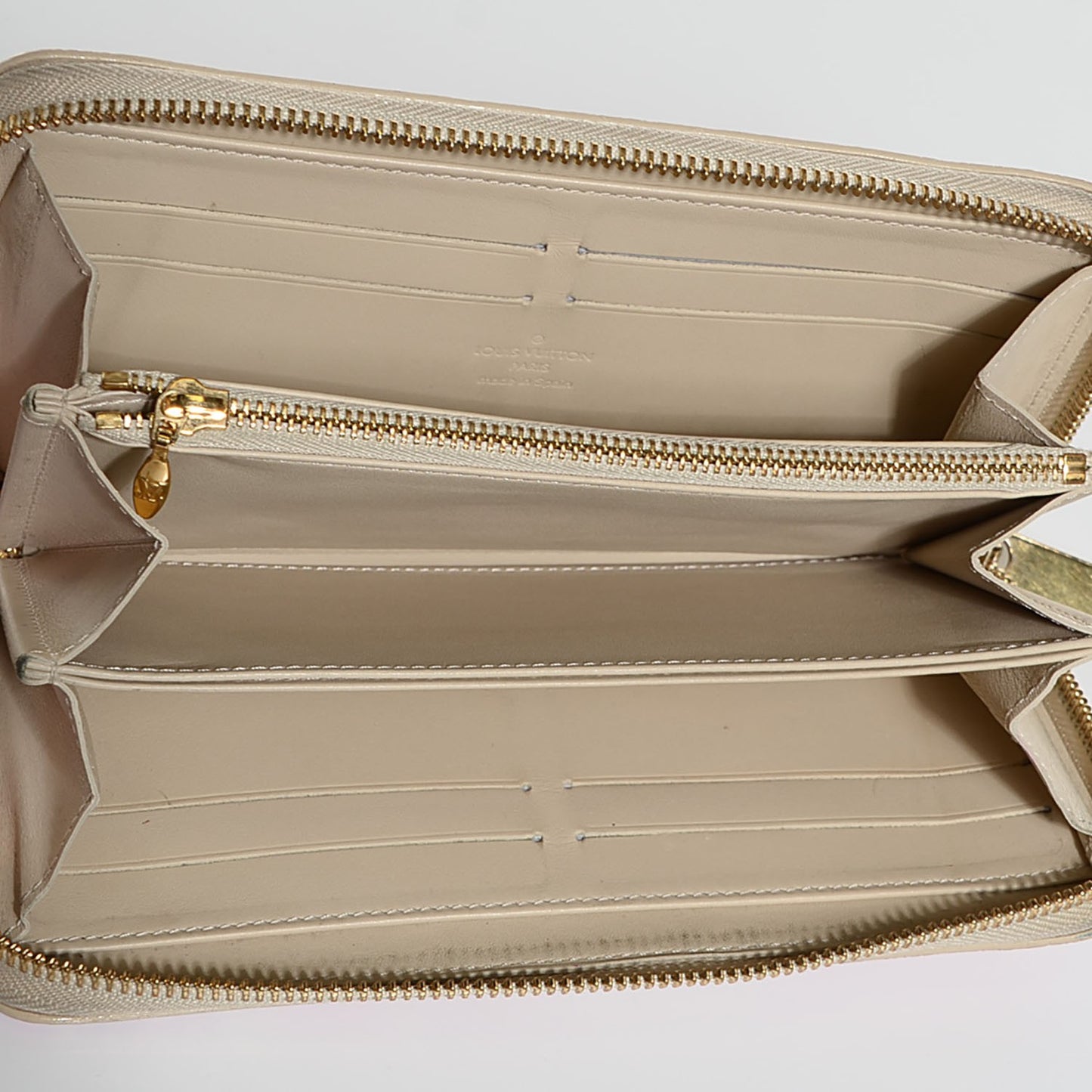 Vernis Leopard Zippy Wallet Blanc Corail