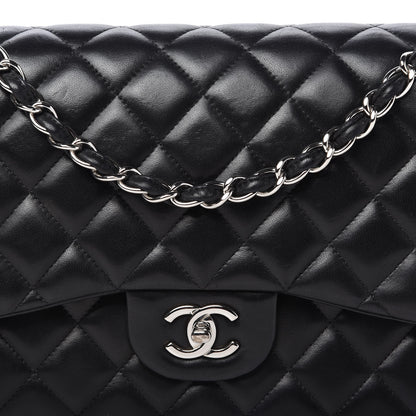 Chanel Lambskin Quilted Jumbo Double Flap Black 11 of 12