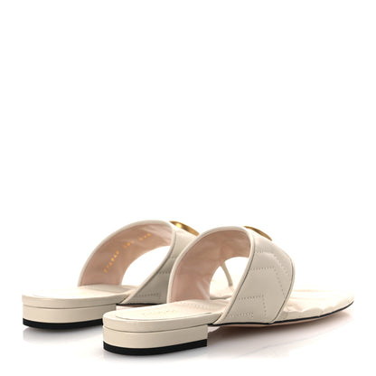 Gucci Nappa Charlotte Double G Marmont Thong Sandals 38.5 Mystic White 5 of 11