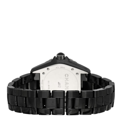 Chanel Stainless Steel Ceramic Diamond 38mm J12 Automatic Watch Black 3 of 5
