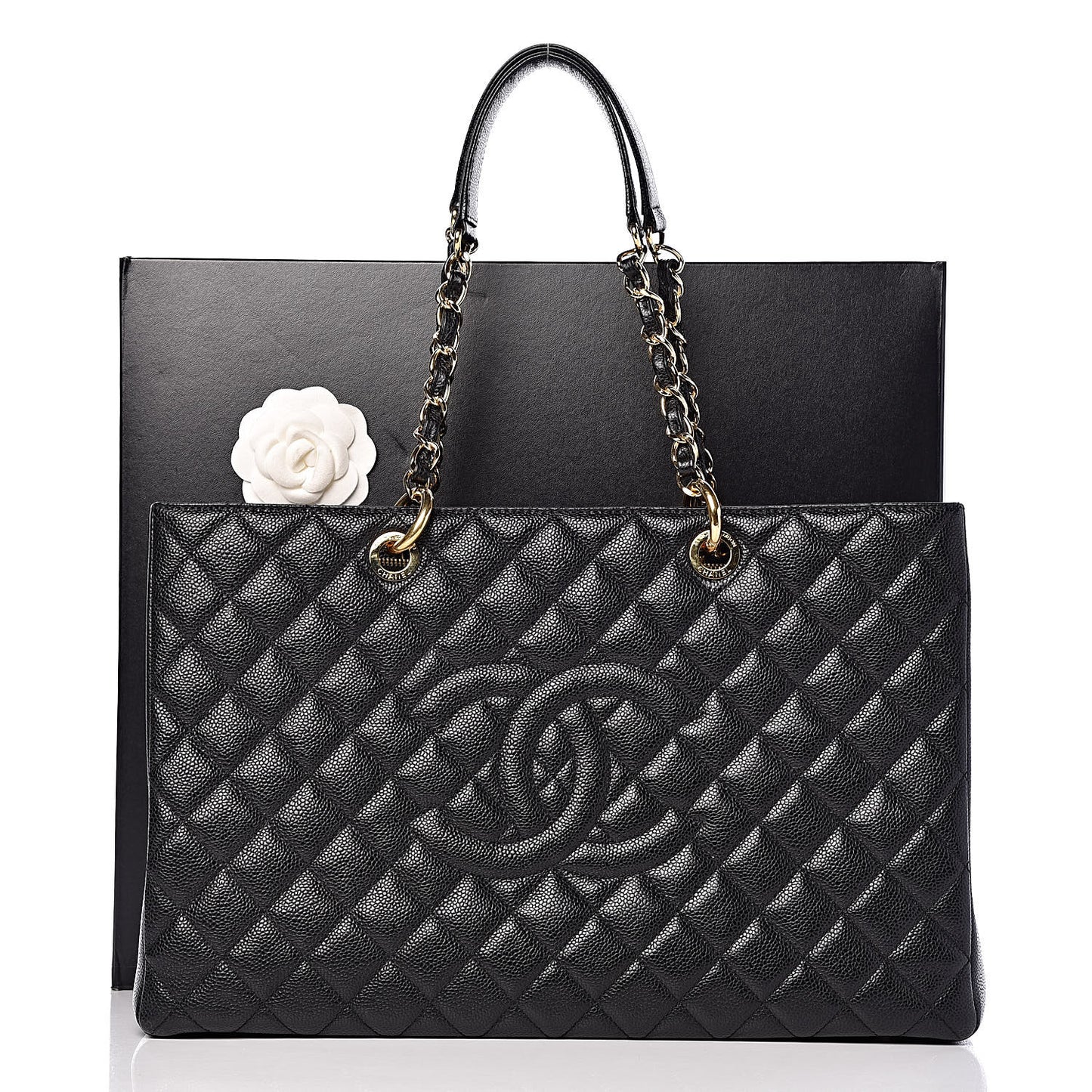 Caviar Quilted XL Grand Shopping Tote GST Black