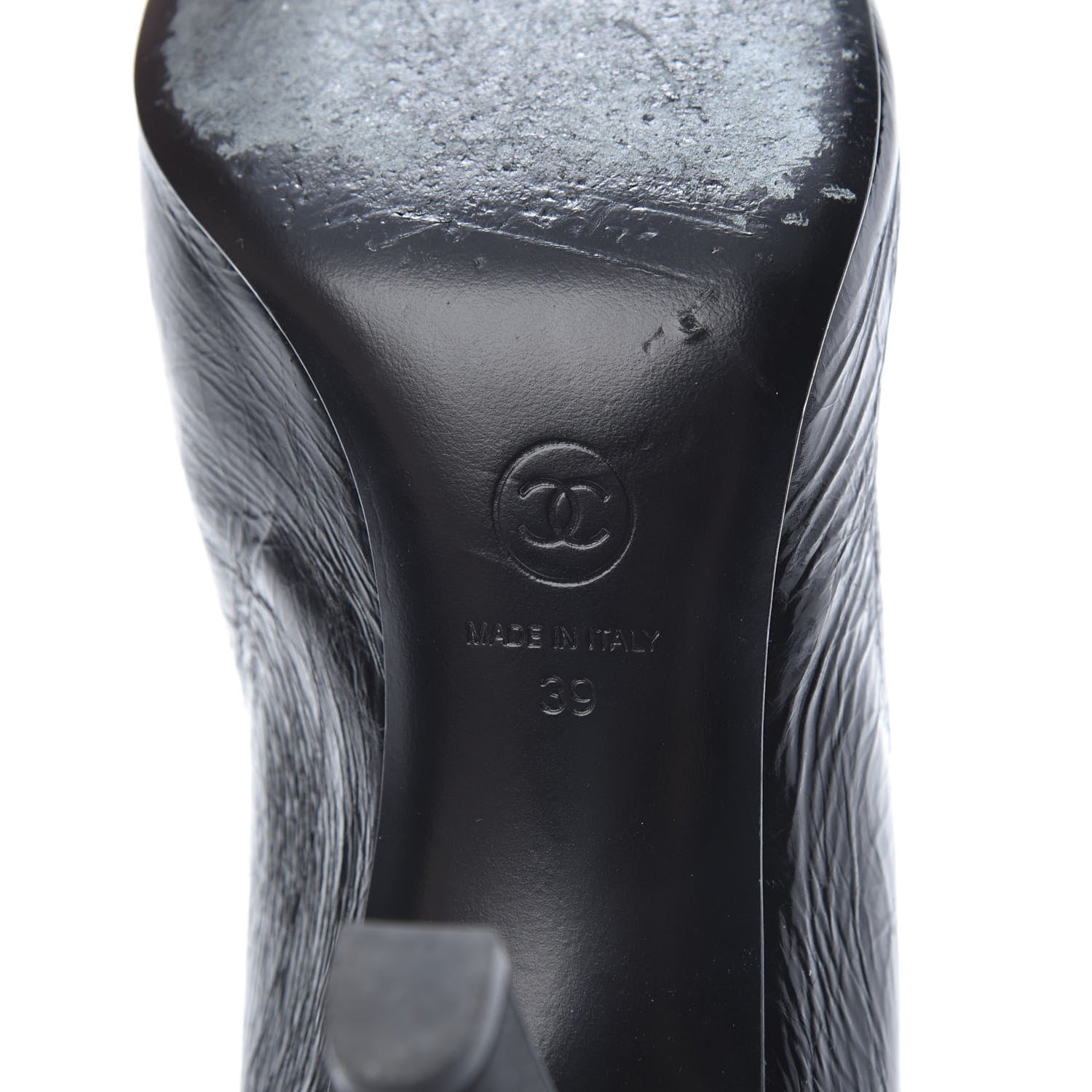 Chanel Crumpled Calfskin Satin Cap Toe Short Ankle Boots 39 Black 6 of 10