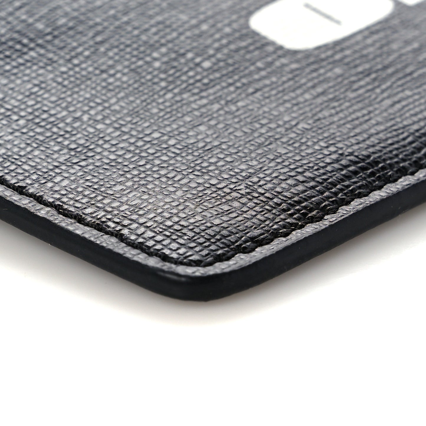 Calfskin Logo Zip Card Holder Black
