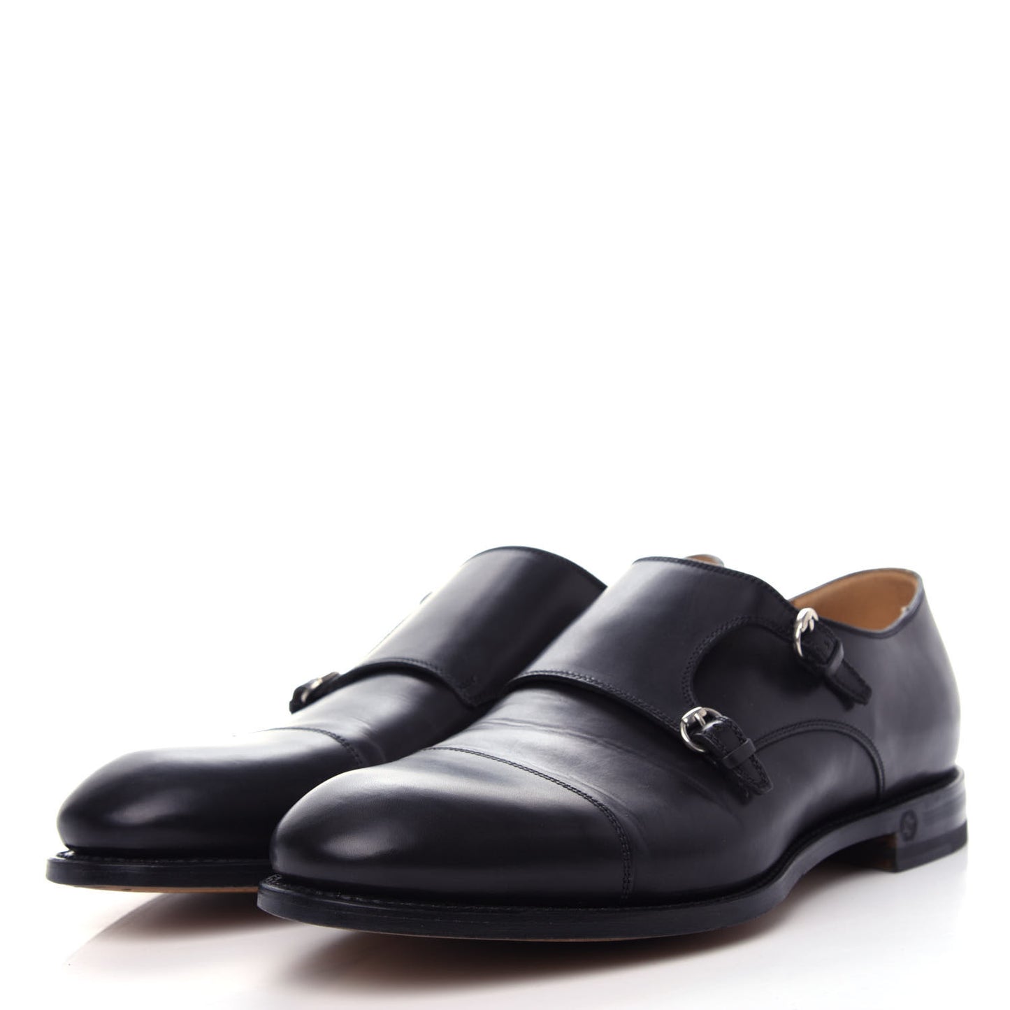 Calfskin Mens Buckle Loafer 9 Black
