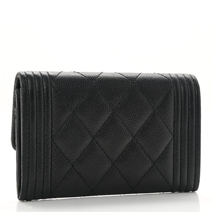 Chanel Caviar Quilted Boy Flap Card Holder So Black 3 of 9
