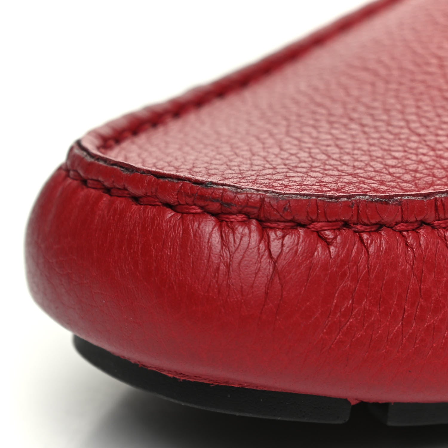 Gucci Calfskin Web Mens Driver Loafers 7 Red 8 of 9