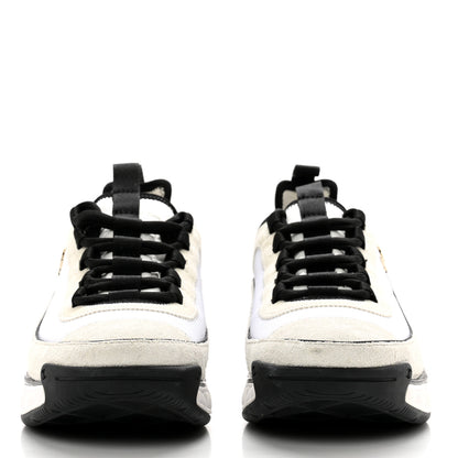Chanel Velvet Calfskin Mixed Fibers CC Sneakers 40 Ivory Black 2 of 8