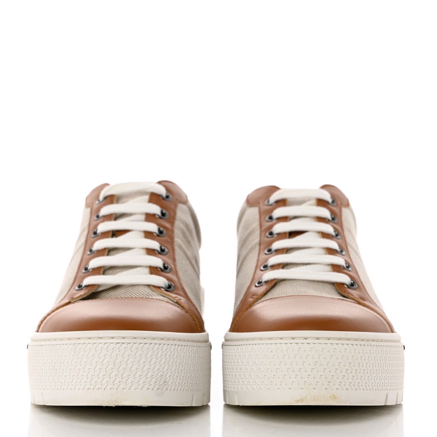 Hermes Canvas Calfskin Womens Voltage Sneakers 40 Prunoir Naturel 2 of 8
