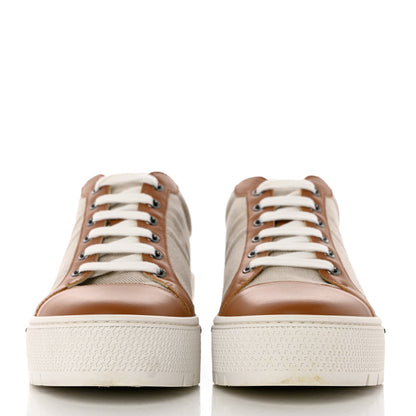 Hermes Canvas Calfskin Womens Voltage Sneakers 40 Prunoir Naturel 2 of 8