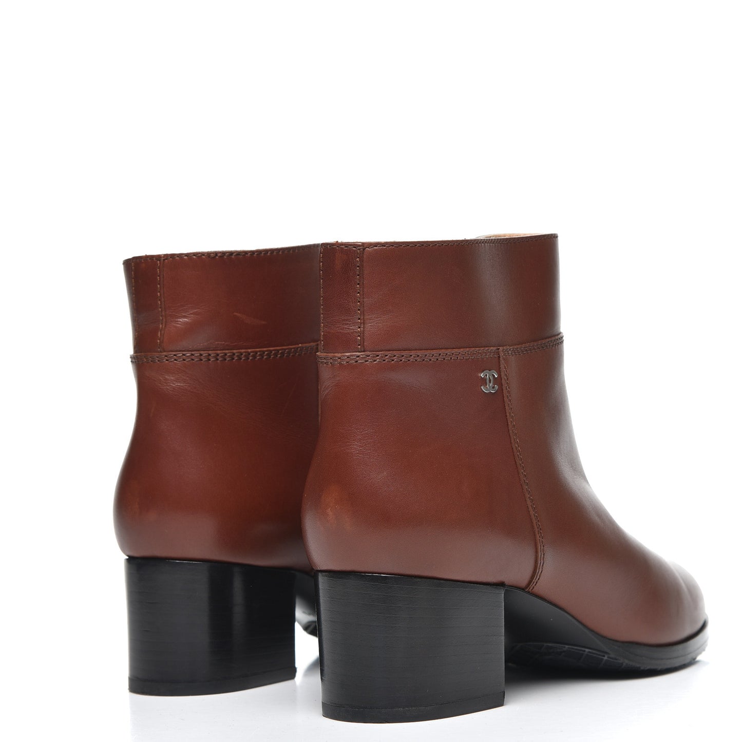 Lambskin CC Ankle Boots 40 Marron