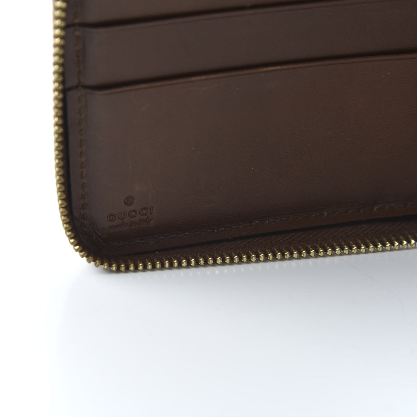 GG Supreme Monogram Cuoio Toscano Zip Around Organizer Wallet Beige Ebony Cuir